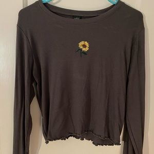 Long sleeve Sunflower crop top